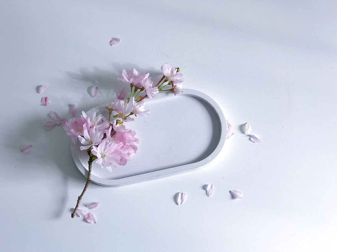 Handmade Concrete Oval Decorative Display Tray