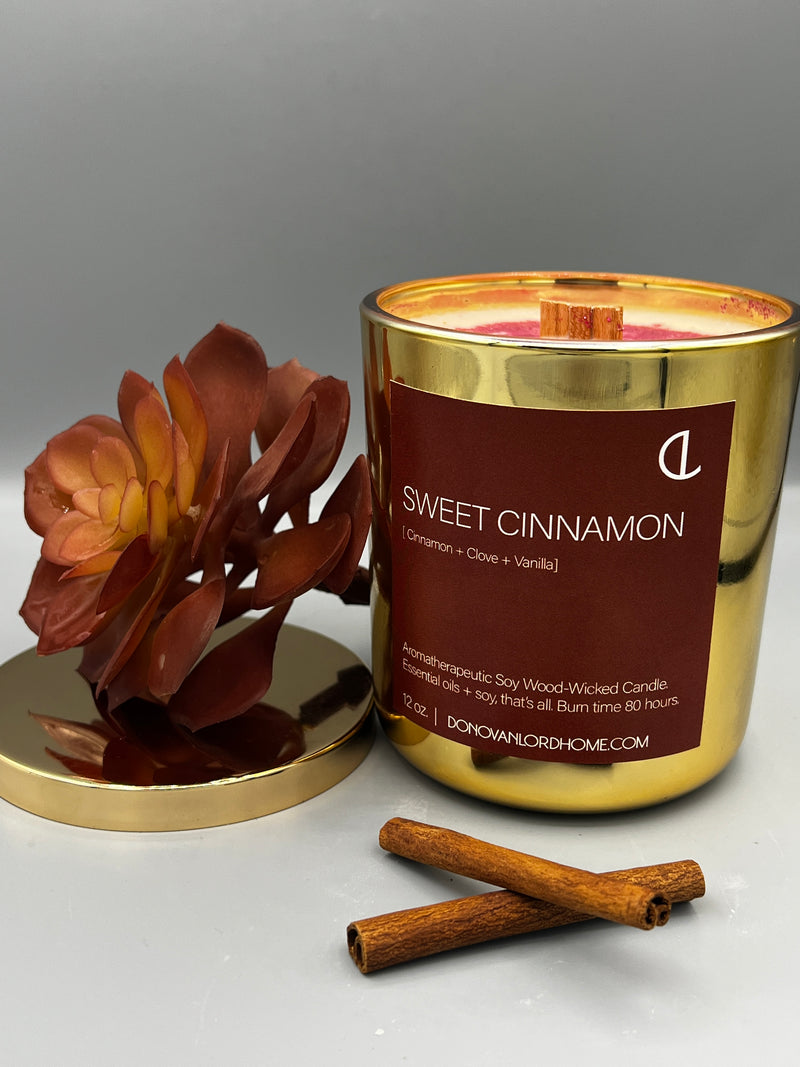 Sweet Cinnamon Soy Wood Wick Aromatherapy Candle