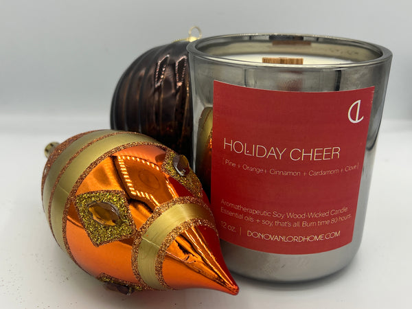 Holiday Cheer Soy Wood Wick Aromatherapy Candle