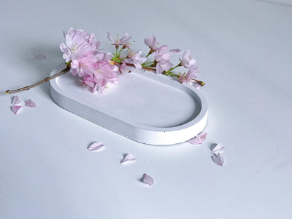 Handmade Concrete Oval Decorative Display Tray