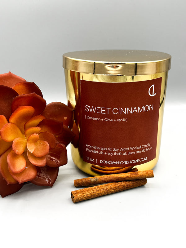 Sweet Cinnamon Soy Wood Wick Aromatherapy Candle